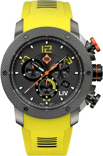 Vista 13 de LIV GX1 - Reloj clásico resistente con cronógrafo suizo de 1.77 pulgadas, 316L SS, 3D multicapa con fecha rápida, resistente a los arañazos Caja IP
