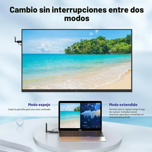 Vista 7 de Transmisor y receptor HDMI inalámbrico, Plug and Play, kit de extensor HDMI inalámbrico 1080P compatible con 2.4 GHz y 5 GHz para transmisión