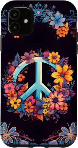 Vista 8 de Boho Floral Peace Sign Case for iPhone 17