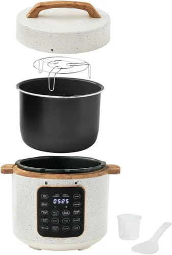 Vista 8 de Olla a presión eléctrica, multicocina programable 7 en 1, olla de cocción lenta de acero inoxidable de 6 cuartos de galón, arrocera, vaporera