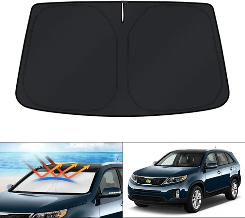 Vista 164 de KUST - Parasol plegable para parabrisas para BMW X1 E84, accesorios 2011 2012 2013 2014 2015, protector de visera de sol ajustable que bloquea