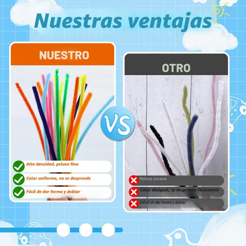 Vista 4 de 200 Pcs Pipe Cleaners, 20 Colors Pipe Cleaners Bulk for Crafts