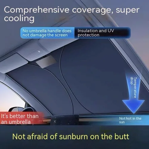 Vista 8 de Foldable Windscreen Sunshade for Honda HR-V 2023 2024 2025, Reflective Heat Blocker Front Window Ultraviolet Rays Protector Interior Shield