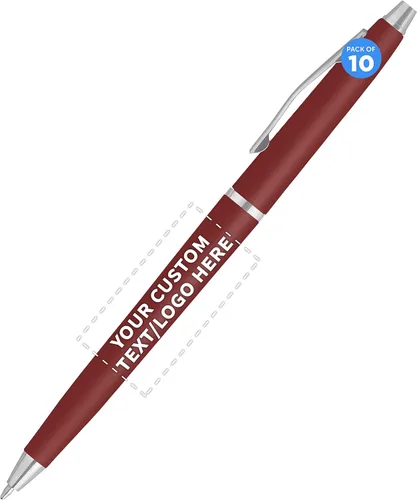 Vista 13 de DISCOUNT PROMOS Langham - Juego de 10 bolígrafos a granel, tinta negra, ideal para oficina, escuela, negocios, ferias comerciales, color verde
