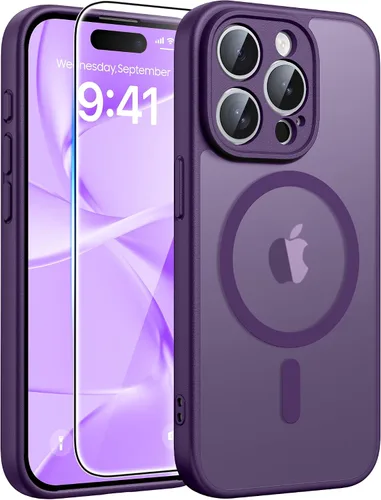 Vista 277 de FNTCASE - Funda para iPhone 16 Pro: magnética, mate, translúcida, de grado militar, protectora contra caídas, resistente, fina, duradera y a prueba