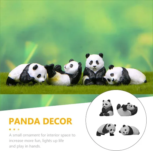 Vista 5 de HOMSFOU 4 piezas de invierno pequeñas y frescas mini figuras de resina suite de escritorio planta pastel marioneta mini figuras accesorios oficina