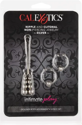 Vista 5 de California Exotics - Joyería corporal sin perforación para pezón y clítoris, plata Plateado