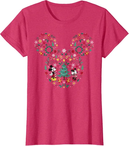 Vista 9 de Disney Mickey y Minnie Mashup Navideño Camiseta de Manga Corta Negro