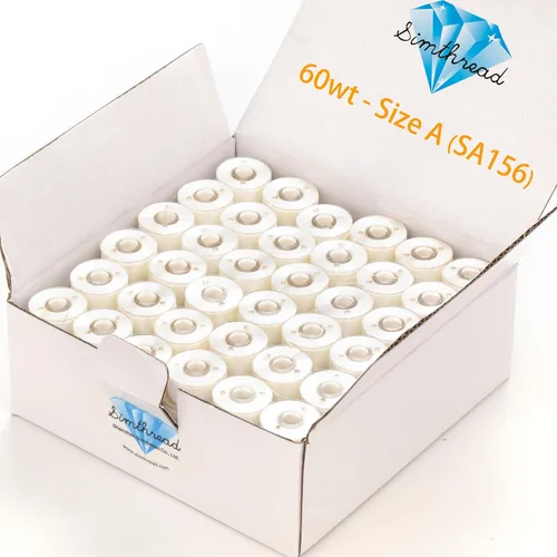 Vista 6 de Simthread 144 hilos de bobinas preenrolladas para bordar, clase 15, tipo A, tamaño SA156, poliéster negro de 60 pesos, compatible con Bernina Pfaff