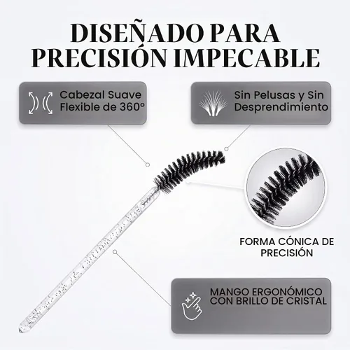 Vista 4 de i-Laesh Palitos de rímel de cristal, cepillos desechables de pestañas para extensiones de pestañas, herramienta de maquillaje de pestañas, paquete