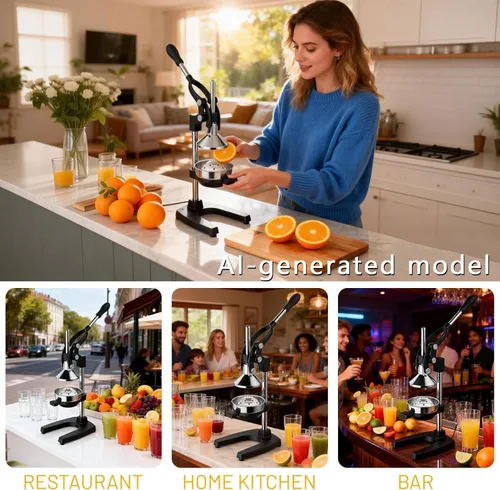 Vista 8 de Exprimidor de Hierro Fundido con Palanca Manual para Frutas Cítricas, Granadas, Pomelo, Exprimidor de Hierro Fundido Resistente, Exprimidor de Limón