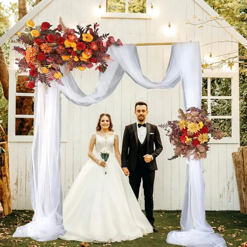 Vista 4 de Marco de arco cuadrado, arco de boda cuadrado de metal de 6.56 x 4.92 pies para decoración, marco de arco de boda, marco de metal, telón de fondo