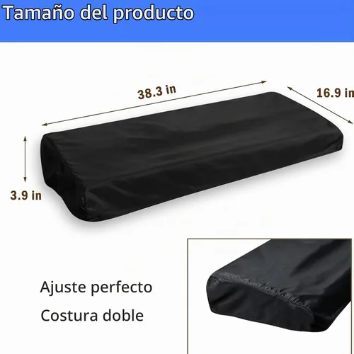 Vista 3 de Cubierta antipolvo para teclado de piano de 61 teclas, a prueba de suciedad, elástica, ajustable, con elástico y bloqueo de cable, accesorios