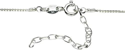 Vista 2 de Collar de cadena de plata de ley de una a dos hebras con dije de corazón de cruz pequeña Italia 16 "+2" Extensor, Metal