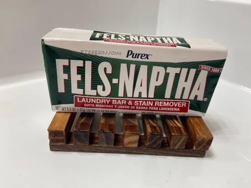 Vista 2 de Fels Naptha Detergente para ropa y jabonera de madera Supreme Shop TDV (2 bar jabón)