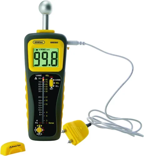 Vista 2 de General Tools Medidor de humedad MMD950 - Sensor de humedad e higrómetro digital AcuRite con monitor interior y escala de confort (01083M) medidor