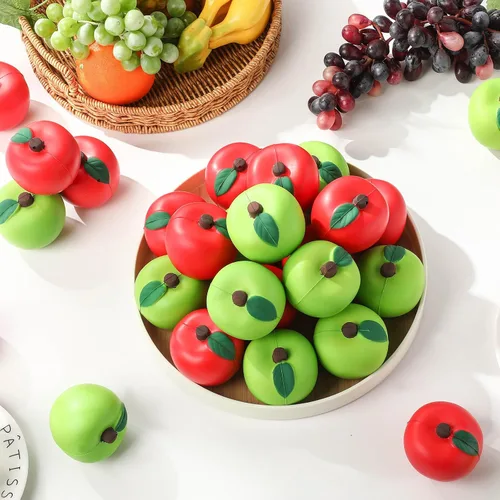 Vista 5 de Chalyna 30 bolas de dedo de fruta, fruta roja y verde, 2.8 pulgadas