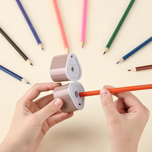 Vista 5 de Mr. Pen - Sacapuntas para lápices de colores, paquete de 3, 3 agujeros, manual de sacapuntas Sacapuntas de mano, caja de basura grande, compatible