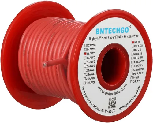 Vista 39 de BNTECHGO Alambre de silicona de calibre 16 rojo y negro cada 25 pies 2 Alambre de silicona calibre 16 rojo y negro