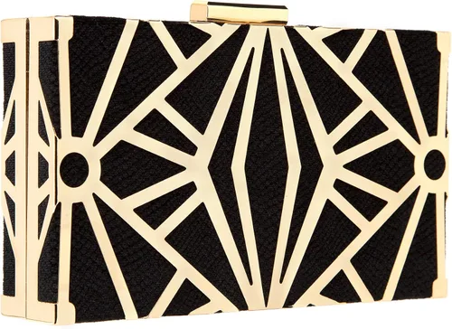 Vista 2 de CARIEDO Bolso de noche para mujer elegante bolso de mano de terciopelo exquisito metal hueco bolsos de graduación boda fiesta