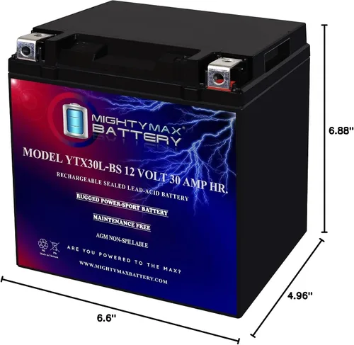 Vista 9 de Mighty Max Battery YTX30L-BS - Batería para Arctic Cat 700 Wildcat Sport, Trail 16 (12 V, 30 AH)