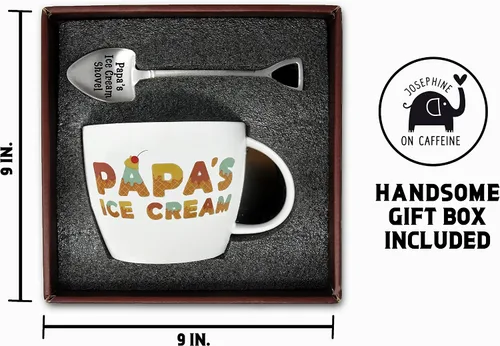 Vista 2 de Cuenco y cuchara para helado de Papa, ideal para el día del padre, Navidad o regalo de cumpleaños