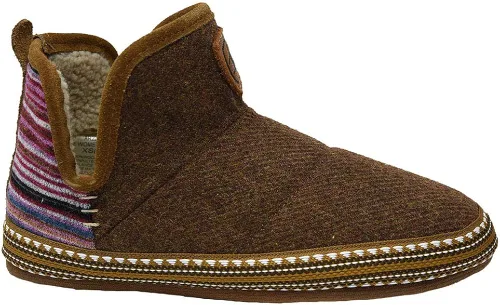 Vista 3 de ARIAT Pantuflas para mujer, cálidas, suaves, de mezcla de acrílicolana, parte superior de goma para interiores y exteriores, Appaloosa
