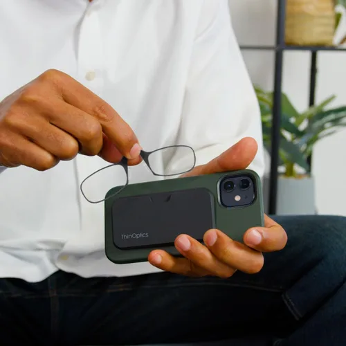 Vista 2 de Always With You by ThinOptics Classic Reading Glasses + Case that Sticks to Your Phone - Ultra-Thin Armless Pocket Readers