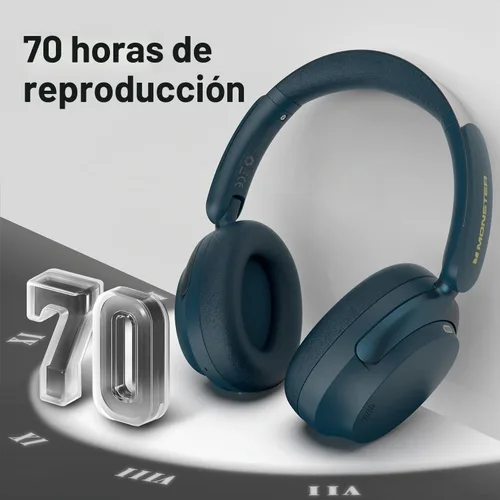Vista 6 de Monster Persona 3rd ANC - Auriculares Bluetooth con Bluetooth 5.4, 70 horas de reproducción, auriculares con cancelación de ruido con micrófono