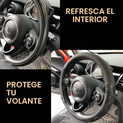 Vista 4 de PINCTROT - Funda de volante de agarre cómodo, diseño antideslizante, universal, 14.5-15 pulgadas (silicona negra)