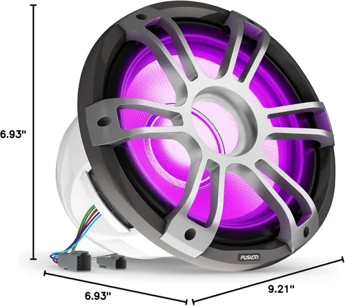 Vista 6 de Garmin Fusion® Signature Series 3i Subwoofers marinos, 12" 1400 vatios CRGBW Sports Subwoofer marino gris