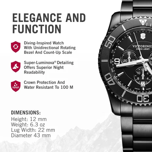 Vista 2 de Victorinox Reloj Maverick Chrono Black Edition - Reloj de pulsera atemporal