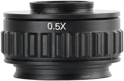 Vista 3 de Adaptador de cámara de microscopio de lente de montaje en C 0.35X 0.5X para microscopio estéreo trinocular de enfoque de video conector de puerto