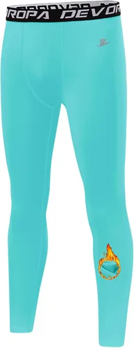 Vista 18 de DEVOROPA - Leggings de compresión para niños, mallas deportivas con forro polar, capa base térmica Verde militar (forro polar)