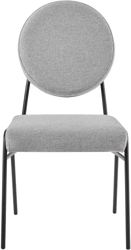 Vista 6 de Modway Craft - Juego de 2 sillas laterales tapizadas de tela, color negro y gris claro