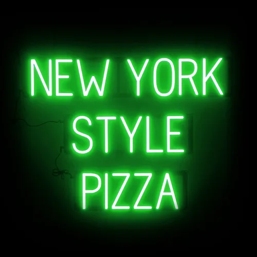 Vista 29 de SpellBrite Cartel PIZZA Letrero relacionado con pizza con aspecto de neón, fuente de luz LED azul 17.6 x 6.3 pulgadas Ultra-Bright