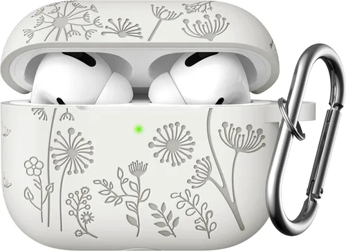 Vista 20 de Lerobo - Funda para AirPods Pro 2, funda de silicona suave con llavero para mujer