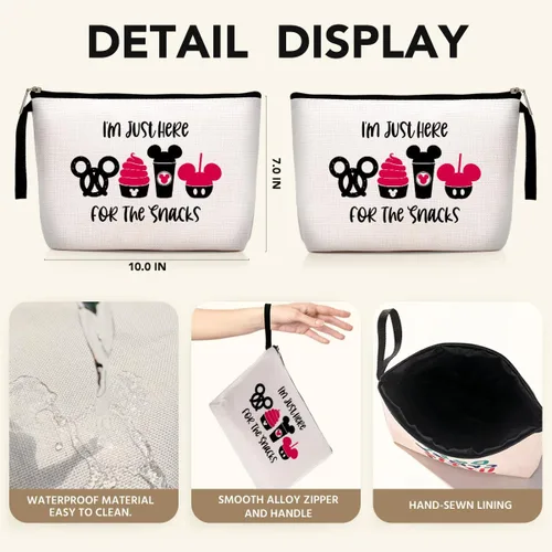 Vista 2 de Hanamiya Na Bolsa de aperitivos para viajes, divertida bolsa de maquillaje impermeable, lavable, reutilizable para viajes, playa, bonitas bolsas