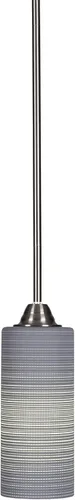 Vista 217 de Toltec Lighting Paramount - Mini colgante de 1 luz en acabado negro mate con cristal de arte perla de 7 pulgadas y estilo negro