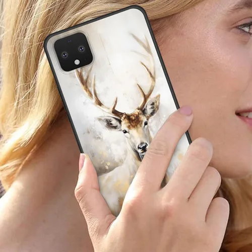 Vista 6 de Funda para Pixel 4 XL, funda de goma de silicona suave a prueba de golpes, funda protectora de cuerpo completo para Google Pixel 4 XL, ciervo