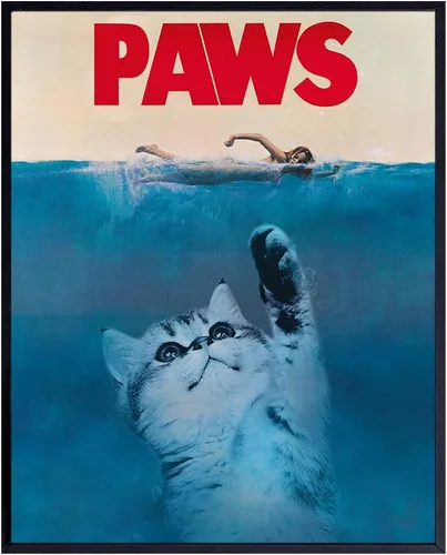 Vista 9 de Arte y decoración de pared de gatos, regalos divertidos para amantes de los gatos para mujeres, bonito póster de gatito de 8 x 10 pulgadas
