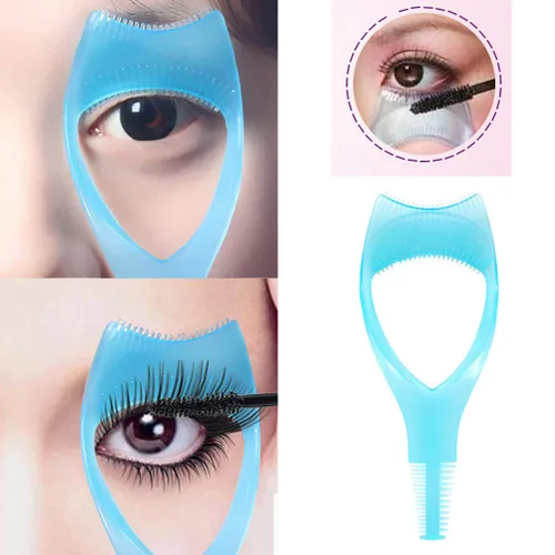 Vista 4 de 2pcs máscara de pestañas peine aplicador plantilla delineador de ojos modelos guía plantilla plantilla herramienta (color al azar)