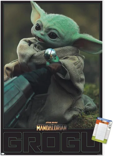 Vista 14 de Trends International Star Wars: The Mandalorian Season 2 - Póster de pared Grogu, 22.4 pulgadas de largo x 14.7 pulgadas, versión enmarcada