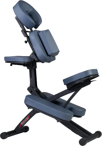 Vista 4 de Master Massage Rio Silla de masaje portátil - Azul real, ligera, 24 libras, marco plegable de aluminio, totalmente ajustable