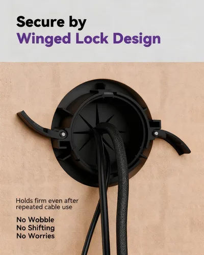 Vista 6 de VCELINK Kit de gestión de cables en pared, mini cable de pared de 2.44" (62 mm) para cables de TV/coaxial/HDMI/altavoces, incluye 2 pasos, soportes