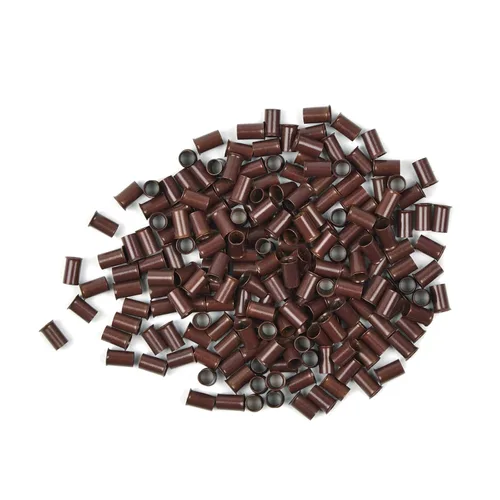 Vista 12 de 200 piezas de 0.134 in de microanillos de eslabones de cuentas de cobre sin silicona para extensiones de cabello (negro)