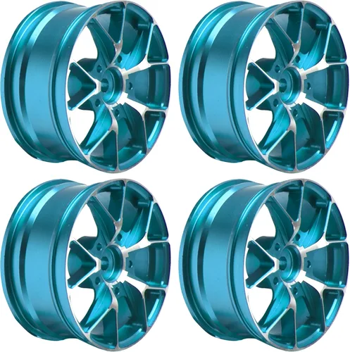 Vista 10 de ShareGoo - Llantas de metal – Bujes hexagonales de 0.472 in, llantas de rueda RC Drift On-Road Racing Touring 1/10, compatibles con HSP, Tamiya
