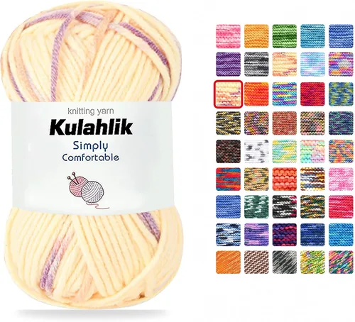 Vista 112 de Hilo acrílico de 8.82 oz (5 x 1.76 oz) para tejer, hilo de hilo degradado colorido, 5 rollos de madejas, perfecto para cualquier proyecto de 06