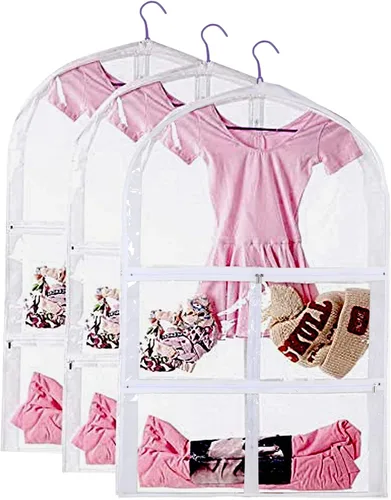 Vista 8 de Bolsa de ropa colgante impermeable, bolsas de ropa de 35 pulgadas para colgar ropa, bolsas de ropa para almacenamiento de viajes, bolsa de ropa