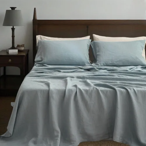 Vista 27 de Simple&Opulence Juego de sábanas de 100 % lino tamaño Twin, 3 piezas de lino francés natural, juego de ropa de cama transpirable, suave y duradero